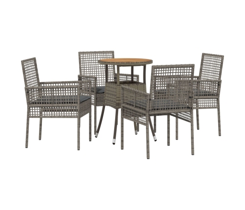 Conjunto de Muebles de Comedor  Conjunto de 5 Gris Ratán, Vidrio
