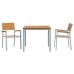 Set de Comedor de Jardín Set de 3 Gris, Tono Madera Metal, Madera