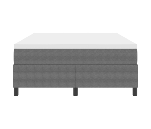 Cama con somier  y colchón gris claro 140x200 cm tela de pana