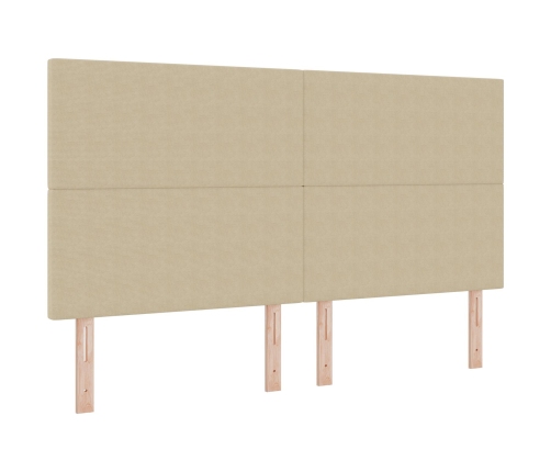 Cama con Box Spring  con Colchón Verde Claro Gris Super King Tela de Corduroy
