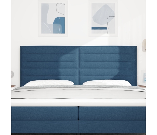 Cabecero  Diseño Lines Azul 200 cm Tela