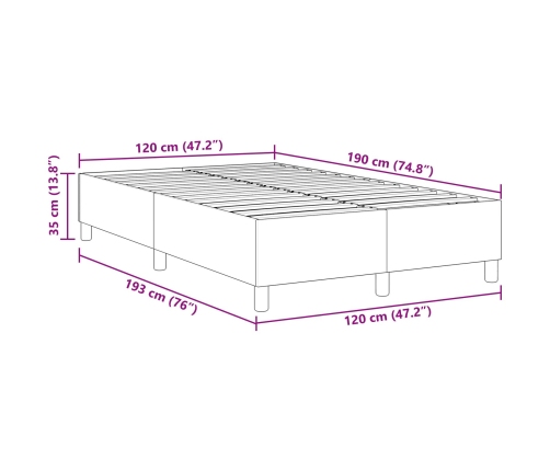 Cama con Base de Muelles  Crema Doble Pequeña Tela de Pana