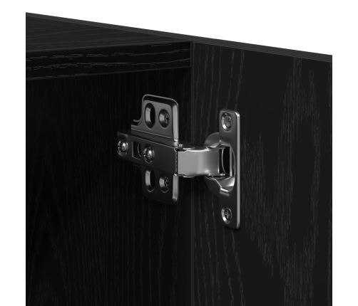 Armario de pared para baño  Negro Roble 30x30x80 cm Madera Fabricada