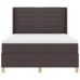 Cama con Somier y Colchón LED Marrón Oscuro 140x200 cm Tela