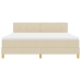 Cama con Box Spring  con Colchón Crema 180x200 cm Tela
