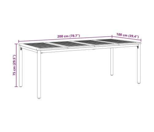Juego de Comedor de Jardín Set de 9 Gris Aluminio Duradero