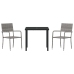 Set de Comedor de Jardín  de 3 Piezas Gris Poliratán