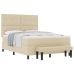 Cama Box Spring  con Colchón y Banco Crema 140x190 cm Tela