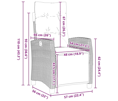 Conjunto de Comedor de Jardín de 7 Piezas Beige Rattan Poliratán