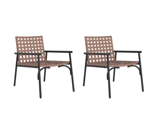 Sillas de jardín  2 pcs Negro 79x56x73,5 cm Ratán Poliéster