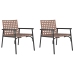 Sillas de jardín  2 pcs Negro 79x56x73,5 cm Ratán Poliéster