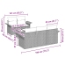 Conjunto de Sofás de Jardín  Set de 6 Gris Rattan, Poliéster