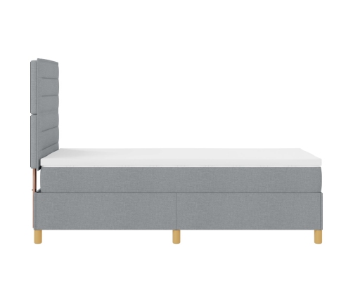 Cama Box Spring  con Colchón Gris Claro 90x200 cm Tela
