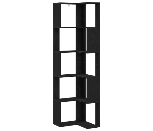 Estante Esquinero  de 5 Niveles en Roble Negro 50x50x179 cm de Madera
