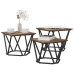 Mesitas de noche  3 pcs Madera de roble ahumada