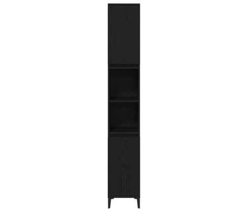 Conjunto de Muebles de Baño  Set de 3 Roble Negro Madera Diseñada
