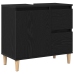 Gabinete de fregadero Madera de roble negra 65x33x60 cm Madera elaborada