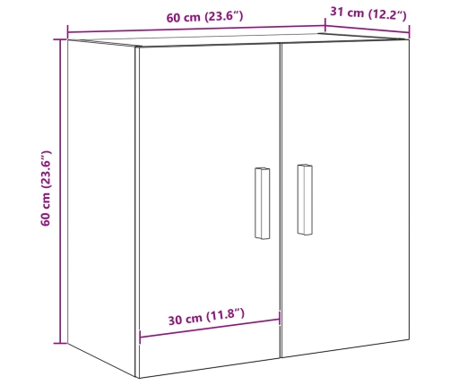 Armario de pared de roble negro  - 60x30x60 cm
