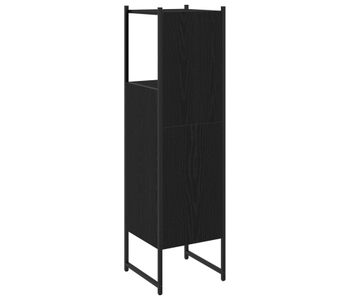 Armario de baño  Negro Roble 33x33x120,5 cm Madera elaborada