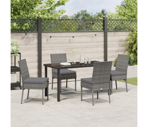 Juego de Comedor de Jardín  5 Piezas Gris Poliratán