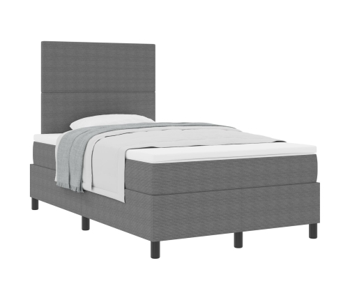 Cama con Somier  con Colchón Gris Claro 120x200 cm Tela de Corduroy