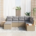 Conjunto de Sofá de Jardín de 6 Piezas con Cojines Beige Ratán Sintético Acacia