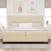 Cama con Box Spring y Colchón LED Crema 200x200 cm Tela