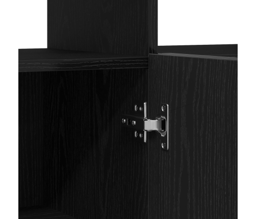 Sideboard  con luces LED en negro y roble, 80x35x75 cm, de madera