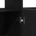 Sideboard  con luces LED en negro y roble, 80x35x75 cm, de madera