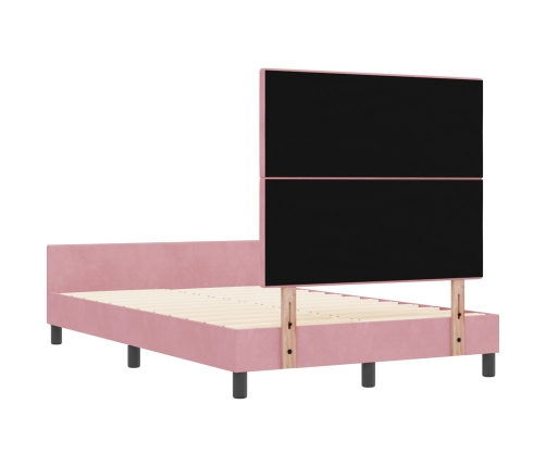 Estructura de Cama de Terciopelo Rosa  120x200 cm
