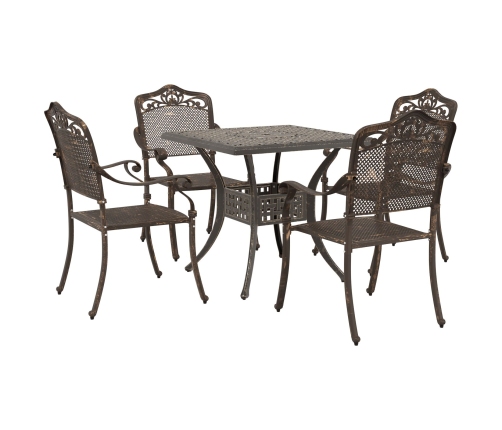 Juego de Comedor para Jardín de 5 Piezas de Aluminio Fundido