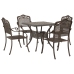 Juego de Comedor para Jardín de 5 Piezas de Aluminio Fundido