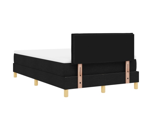 Cama con Base con Colchón y LED Negra 120x200 cm Tela