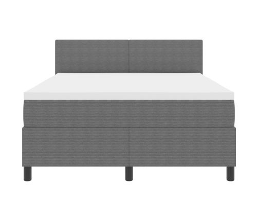 Cama con Base de Muelles  con Colchón Gris Claro 140x200 cm Tela de Pana
