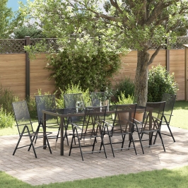 Set de Comedor de Jardín  de 9 Piezas Acero Antracita