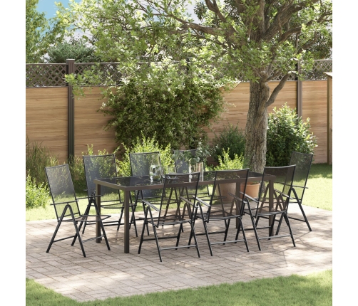 Set de Comedor de Jardín  de 9 Piezas Acero Antracita