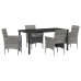 Juego de Comedor de Jardín  de 5 Piezas Gris Poliratán