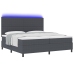 Cama con Somier  con Colchón&LED Gris Oscuro 200x200 cm Tela de Pana