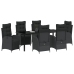 Conjunto de comedor de jardín de 7 piezas  Negro de Poli Ratán