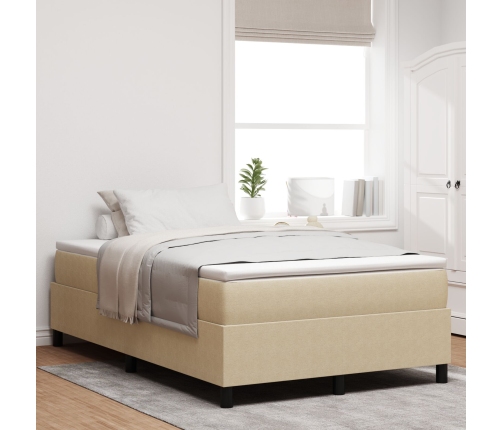 Cama con Somier con Colchón Beige 120x200 cm Tela de Corduroy
