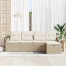 Conjunto de Sofá de Jardín de 5 Piezas con Cojines Beige Ratán Polimérico
