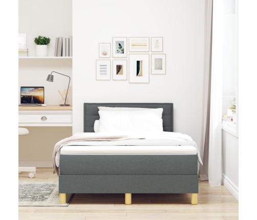 Base de Cama con Colchón Gris Oscuro 120x200 cm Tela