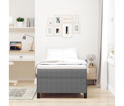 Estructura de Cama  Gris Claro 100x200 cm Tela de Corduroy