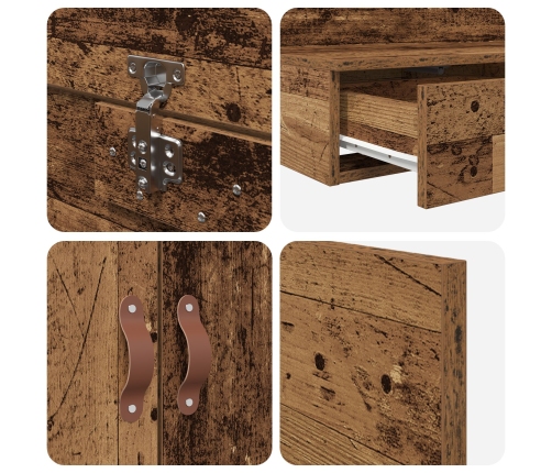 Estructura de cama de almacenamiento Madera antigua Madera elaborada