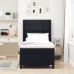 Cama Box Spring  con Colchón y LED Negro 90x200 cm Tela