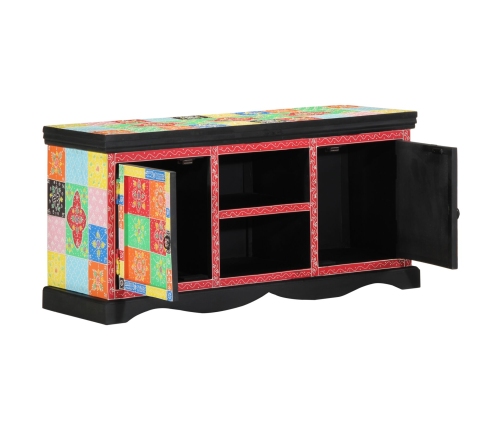 Mueble de TV Multicolor 100x35x50 cm Madera Sólida de Mango
