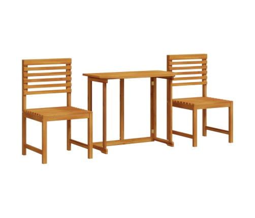 Conjunto de Bistro de Jardín de 3 Piezas  de Madera Maciza de Acacia