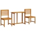 Conjunto de Bistro de Jardín de 3 Piezas  de Madera Maciza de Acacia