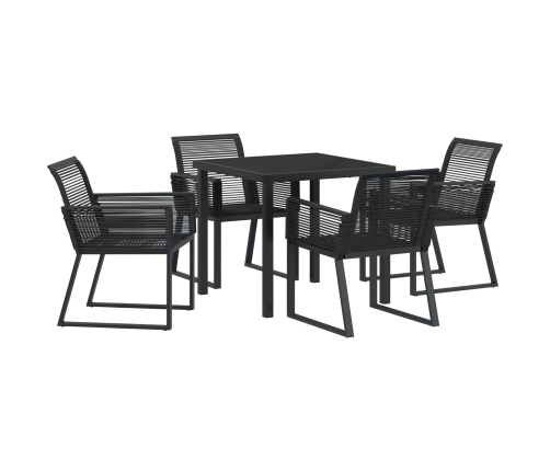 Set de Comedor de Jardín  de 5 Piezas Ratan Polímero Negro