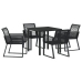Set de Comedor de Jardín  de 5 Piezas Ratan Polímero Negro